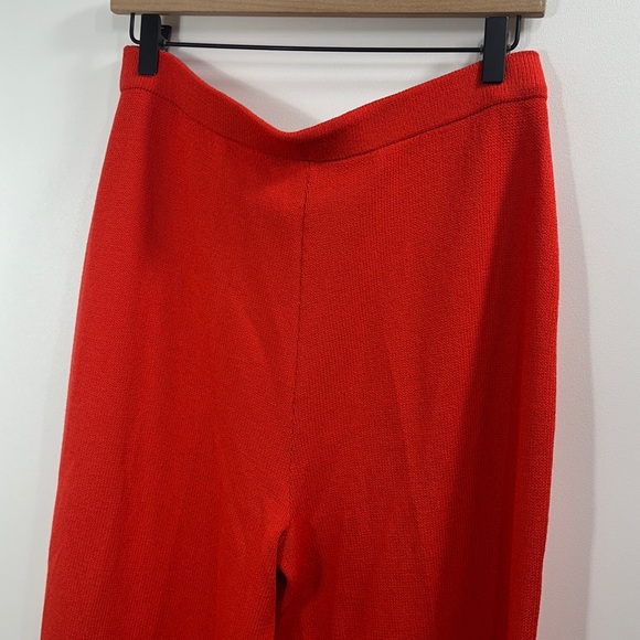 St.John collection Santana Knit Red Orange pull on wide leg pants size 12. - Picture 5 of 7